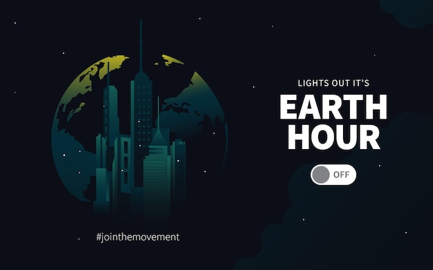 Illustrazione di sfondo del concetto di Earth Hour