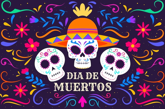illustrazione di sfondo per Dia de Muertos o giorno dei morti