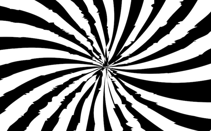Vettore illustrazione di sfondo vettoriale a spirale in bianco e nero