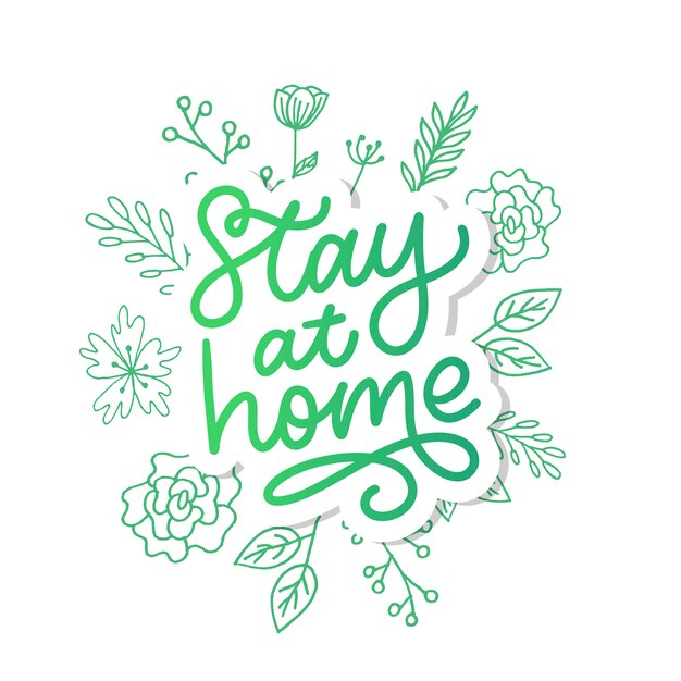 Illustrazione di slogan di quarantena