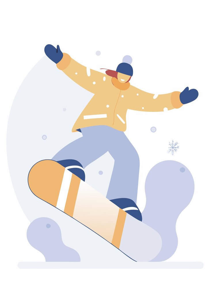 Vettore illustrazione di snowboard su sfondo bianco