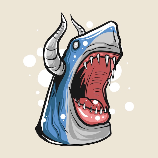 Illustrazione di squalo zombie