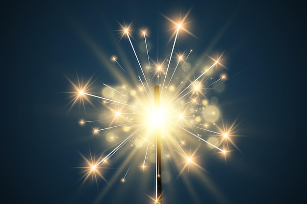 Illustrazione di stelle filanti su uno sfondo trasparente.