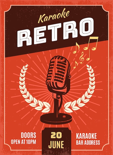 Illustrazione di stile retrò karaoke
