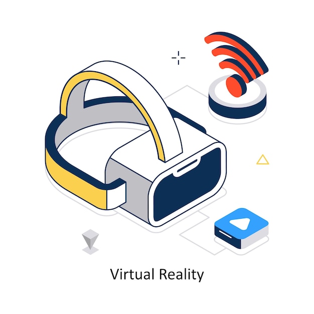 Illustrazione di stock in stile isometrico del concetto di realtà virtuale file EPS