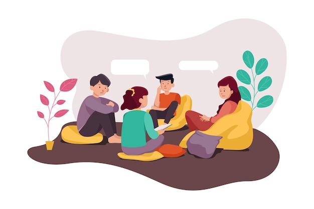 Illustrazione di terapia di gruppo