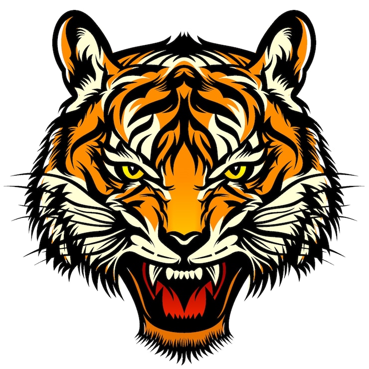 Vettore illustrazione di testa di tigre