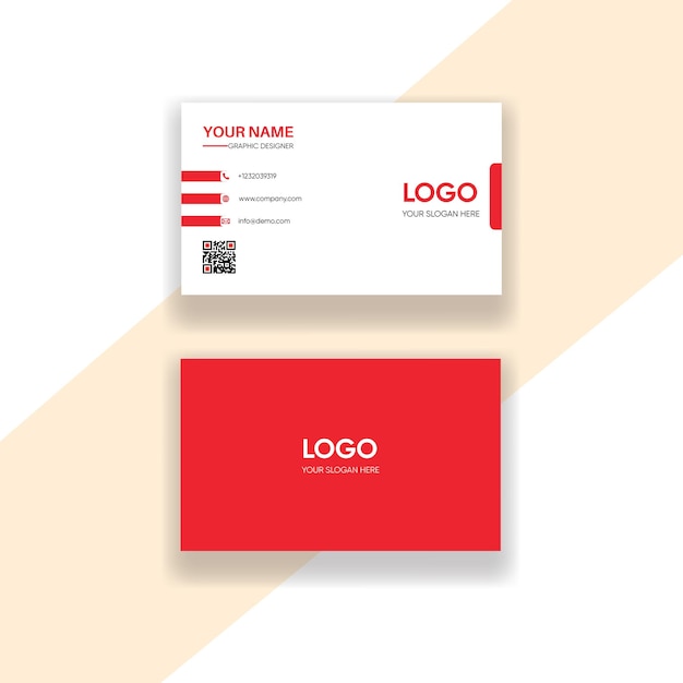 Illustrazione di un elegante design di biglietto da visita rosso