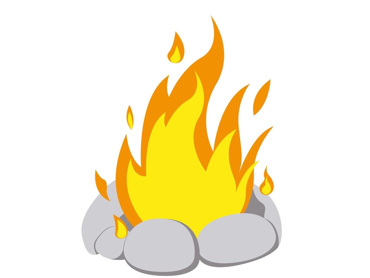 Vettore illustrazione di un falò di fiamme
