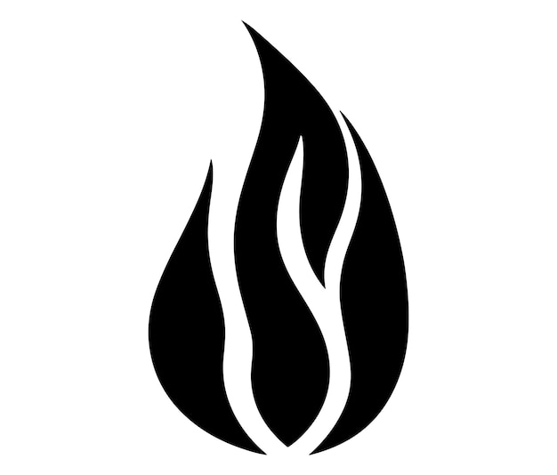 Illustrazione di un fuoco Icona di fiamma Vettore di silhouette di fiamme