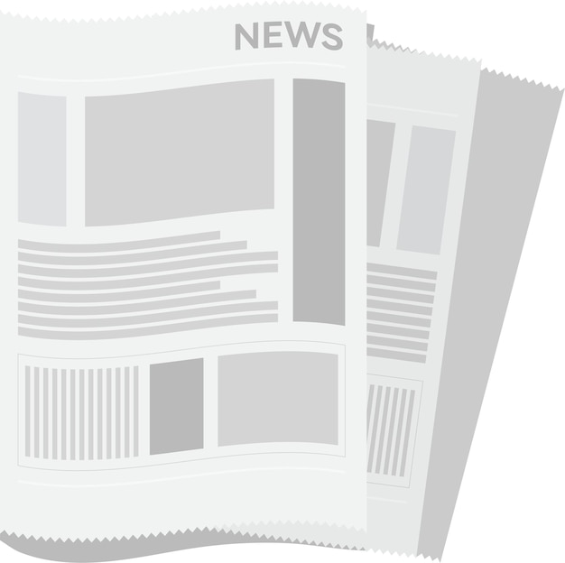 Illustrazione di un giornale con il titolo di notizia su uno sfondo bianco