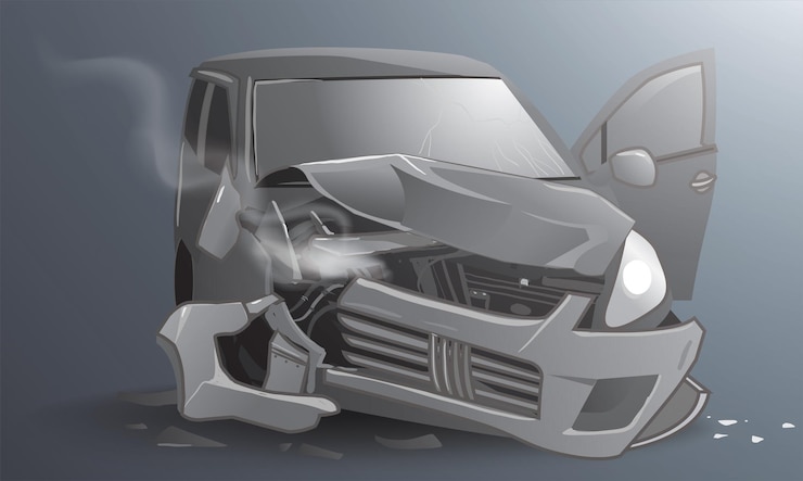 Vettore illustrazione di un incidente automobilistico