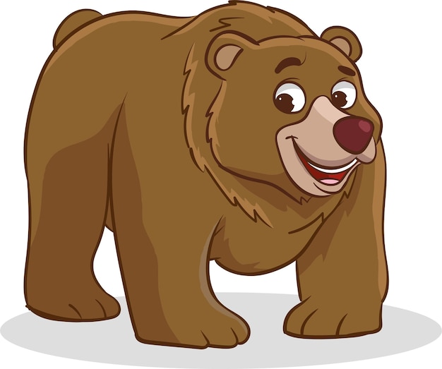 Illustrazione di un orso bruno che sorride e guarda la telecamera