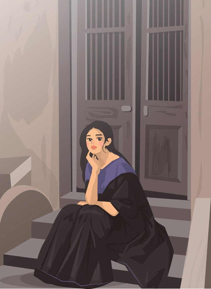 Vettore illustrazione di un personaggio femminile