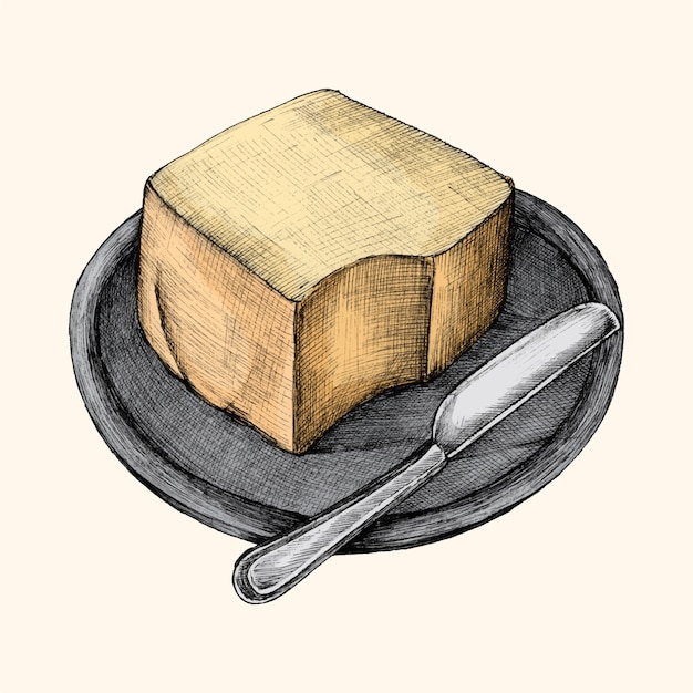 Illustrazione di un piatto di burro