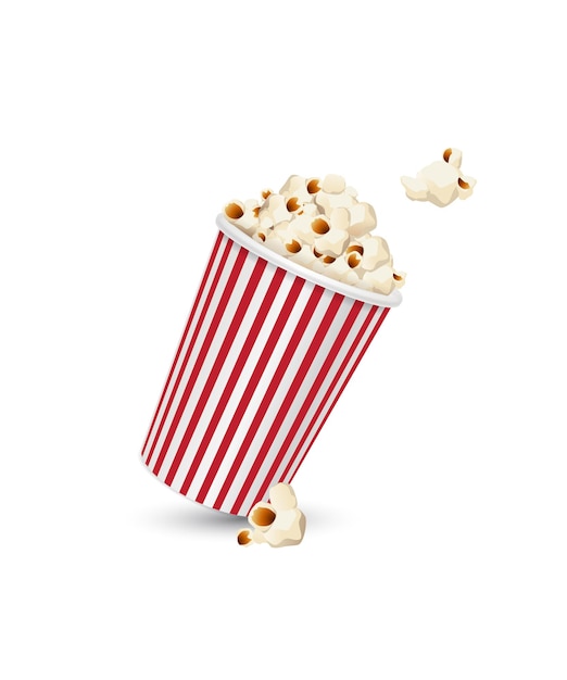 Illustrazione di un secchio di popcorn a sfondo bianco