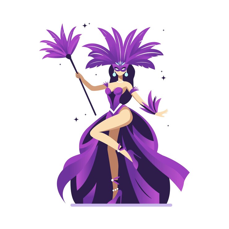 Vettore illustrazione di una ballerina di carnevale
