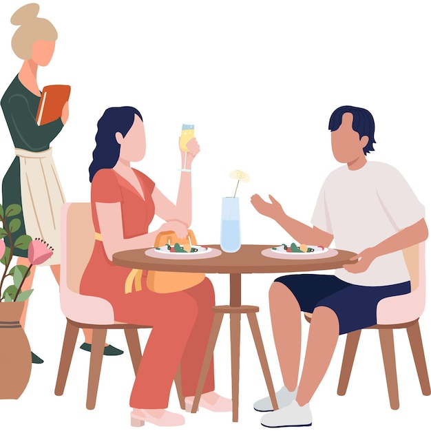 illustrazione di una coppia che cena
