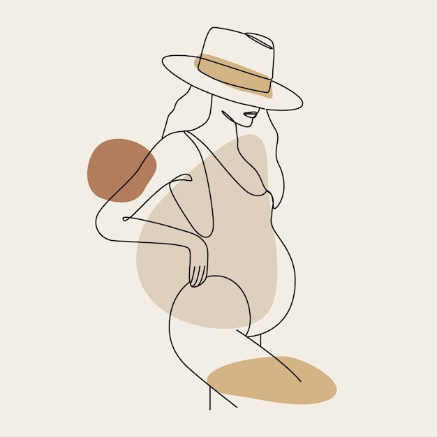 Illustrazione di una donna incinta disegnata a mano