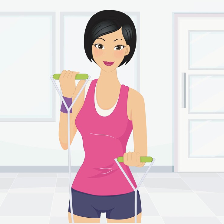 Vettore illustrazione di una donna sportiva