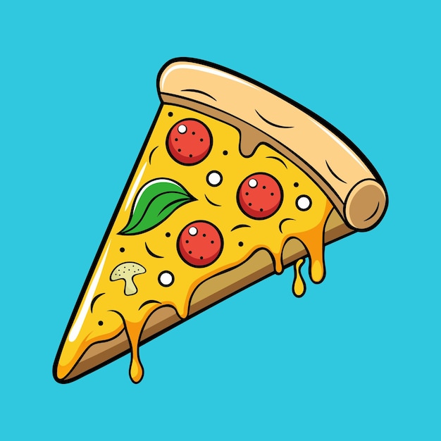 Illustrazione di una fetta di pizza disegnata a mano