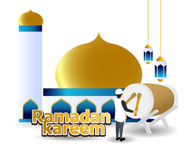Illustrazione di una moschea per il ramadan kareem