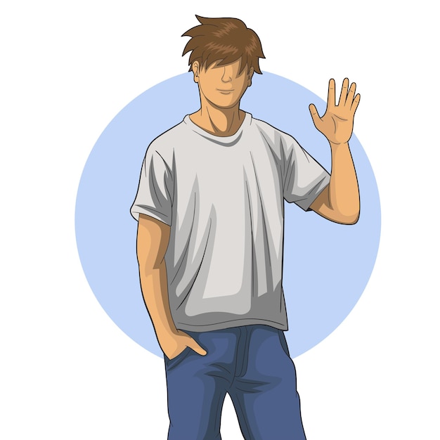 Illustrazione di una persona che saluta