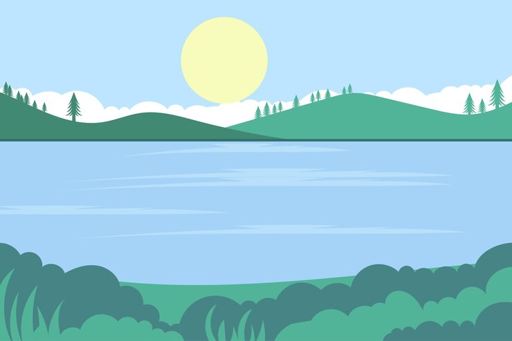 Vettore illustrazione di una scena naturale disegnata a mano