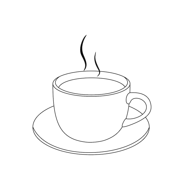 Illustrazione di una tazza di caffè o tè calda fresca Tazza di italiano