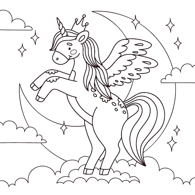 Illustrazione di unicorno disegnata a mano
