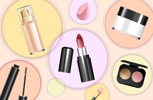 Illustrazione di vendita di cosmetici in stile realistico