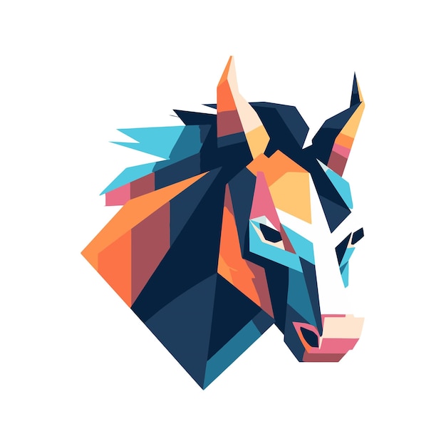 Illustrazione di vettore animale poligonale astratta della testa di cavallo