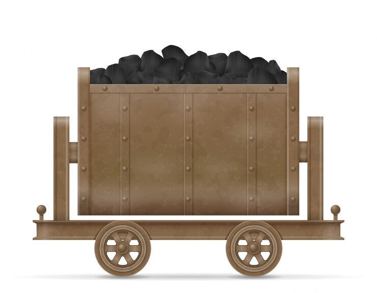 Vettore illustrazione di vettore del carrello del carrello di estrazione mineraria