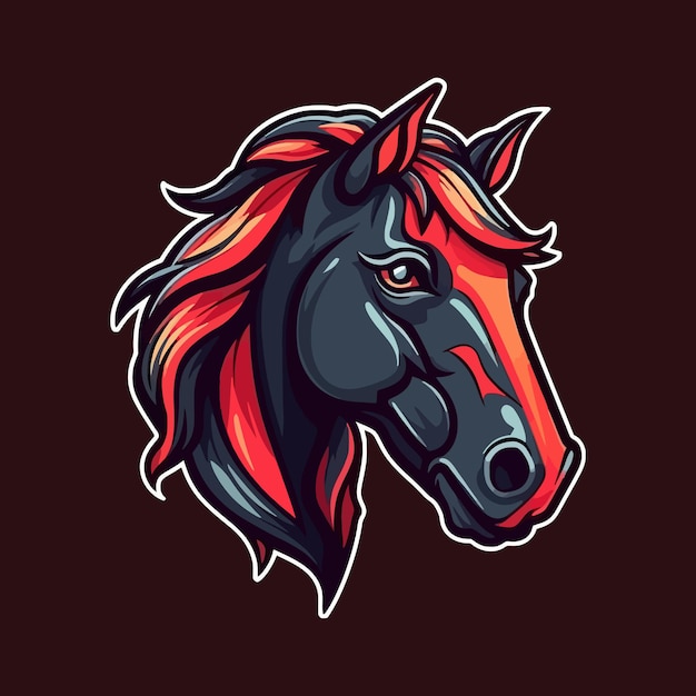 Illustrazione di vettore del cavallo di progettazione di logo di stile di Esport