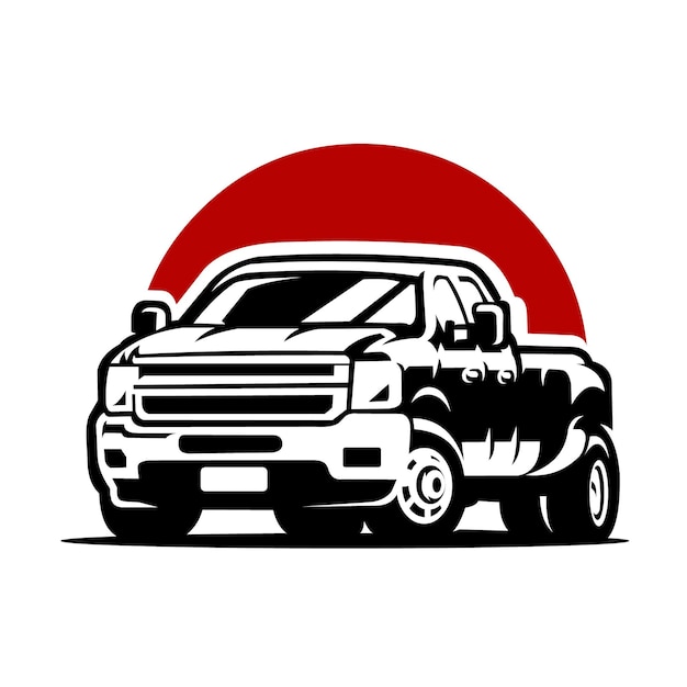 Illustrazione di vettore del doppio pick-up del camion diesel premium