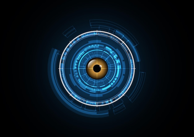 Illustrazione di vettore del fondo del cerchio di sicurezza del radar dell'occhio futuro astratto di tecnologia