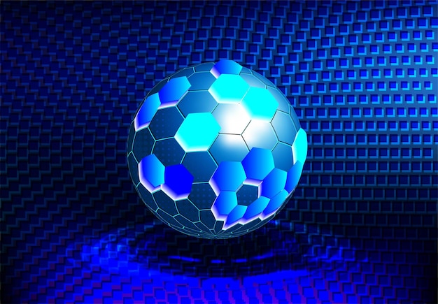 Illustrazione di vettore del fondo della tecnologia della tecnologia della palla della struttura molecolare