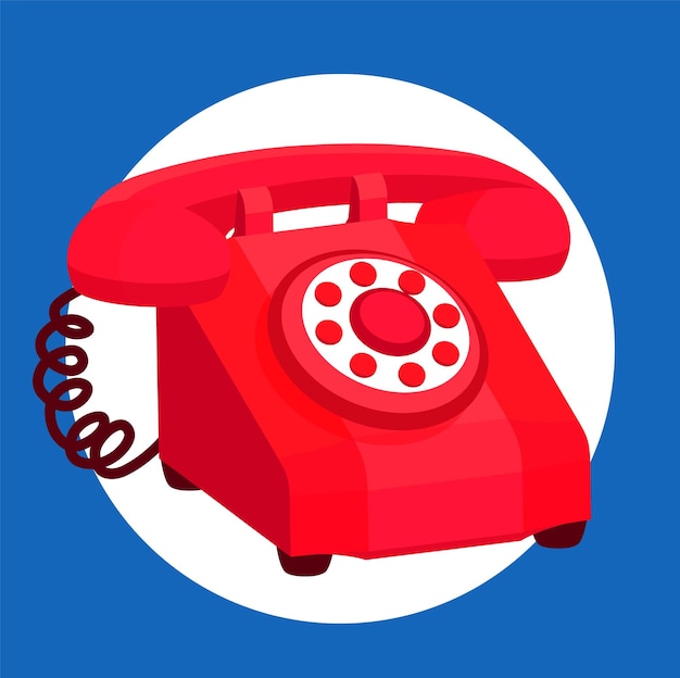 illustrazione di vettore del fumetto del telefono rosso