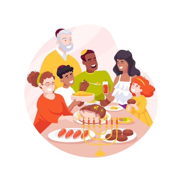 Illustrazione di vettore del fumetto isolato cena festiva