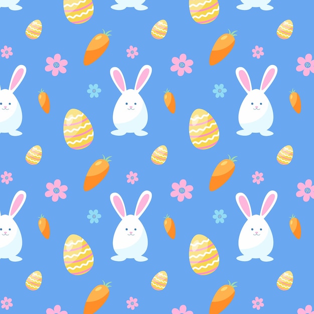 Illustrazione di vettore del modello di pasqua disegnato a mano piatto