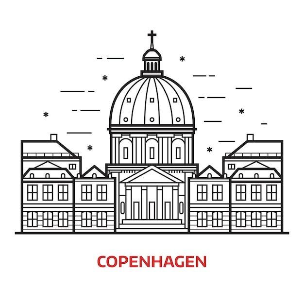 Illustrazione di vettore del punto di riferimento di Copenaghen