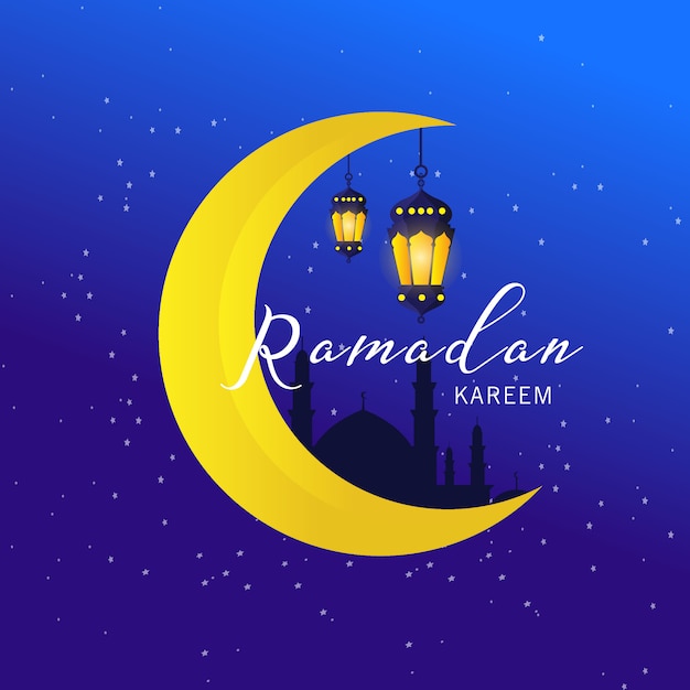 Illustrazione di vettore del Ramadan, cartolina d&#39;auguri del Ramadan