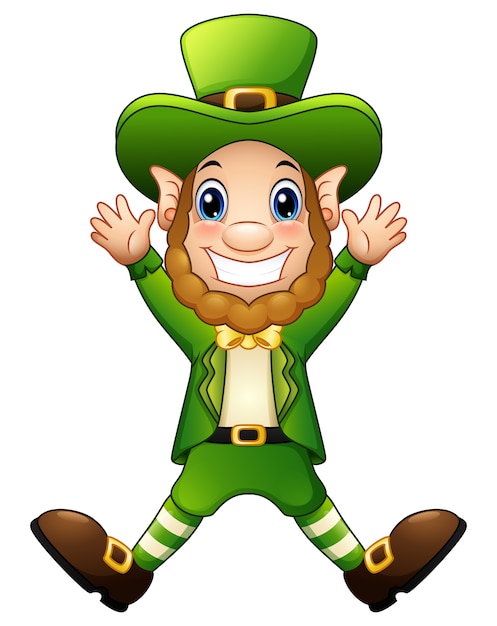 Illustrazione di vettore del salto allegro del leprechaun del fumetto