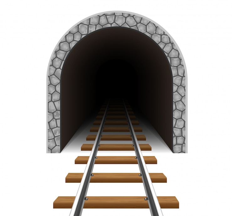 Vettore illustrazione di vettore del tunnel ferroviario