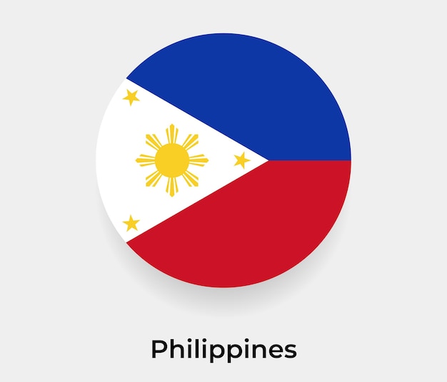 Illustrazione di vettore dell'icona di forma rotonda del cerchio della bolla della bandiera delle Filippine