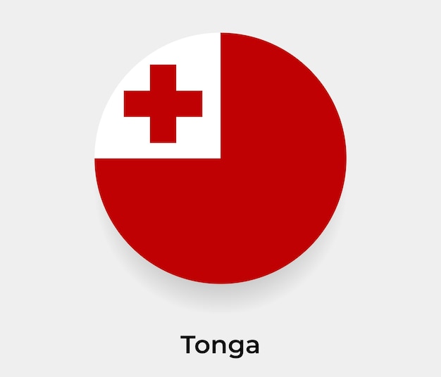Illustrazione di vettore dell'icona di forma rotonda del cerchio della bolla della bandiera di Tonga