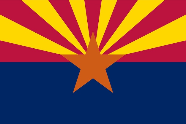 Illustrazione di vettore della bandiera dello stato dell'Arizona