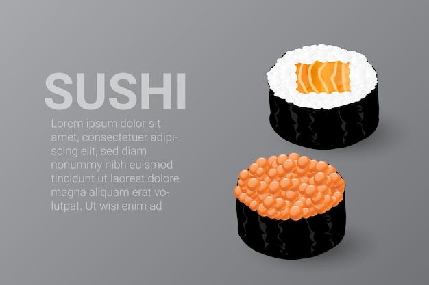 Illustrazione di vettore della carta da parati della cucina del fondo dell'insegna dell'alimento giapponese dei sushi