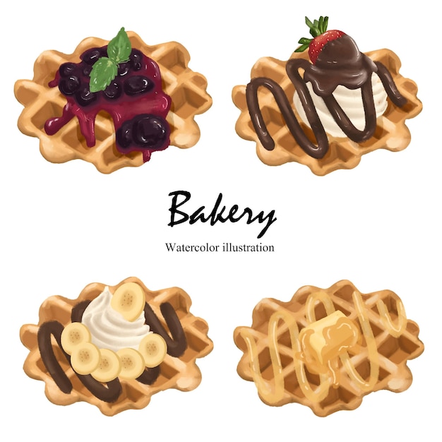 Illustrazione di vettore della crostata dell'acquerello del forno