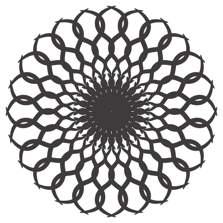 Illustrazione di vettore della mandala disegnata a mano di vettore. Mandala tatuaggio all'hennè. Stile Mehndi.
